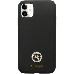 Guess GUHCN614DGPK Silicone Logo Strass 4G Hardcase for iPhone 11 / Xr 6.1" / black