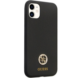 Guess GUHCN614DGPK Silicone Logo Strass 4G Hardcase for iPhone 11 / Xr 6.1" / black