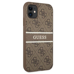 Guess GUHCN614GDBR 4G Stripe Hardcase for iPhone 11 6,1" / Xr brown