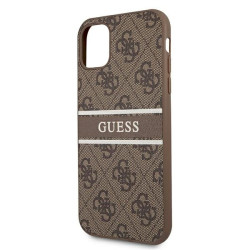 Guess GUHCN614GDBR 4G Stripe Hardcase for iPhone 11 6,1" / Xr brown
