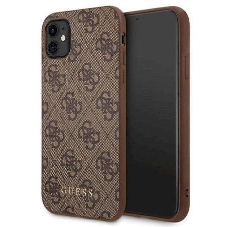 Guess GUHCN61G4GFBR Hardcase 4G Metal Gold Logo for iPhone 11 6,1" / brown