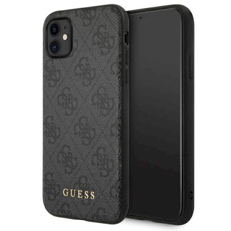 Guess GUHCN61G4GFGR Hardcase 4G Metal Gold Logo for iPhone 11 6,1" / grey