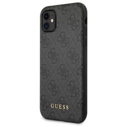 Guess GUHCN61G4GFGR Hardcase 4G Metal Gold Logo for iPhone 11 6,1" / grey