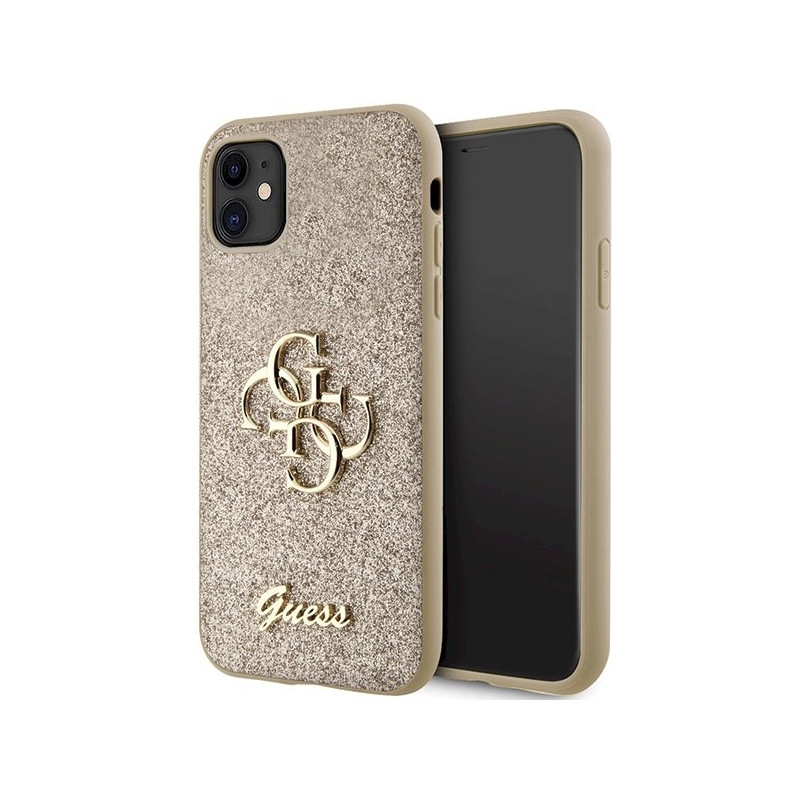 Guess GUHCN61HG4SGD Glitter Script Big 4G Hardcase for iPhone 11/Xr 6.1" / gold