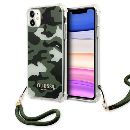 Guess GUHCN61KSARKA Camo Collection Hardcase for iPhone 11 6,1" / Xr / khaki