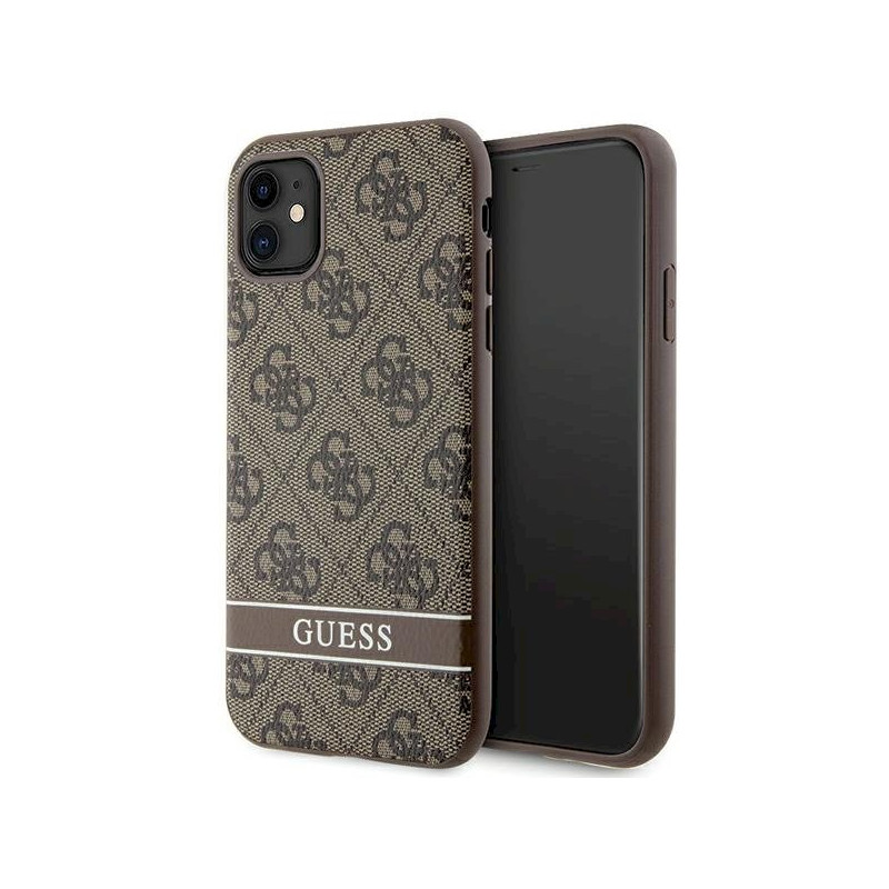 Guess GUHCN61P4SNW Hardcase 4G Stripe for iPhone 11 / Xr / brown