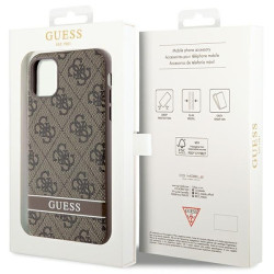 Guess GUHCN61P4SNW Hardcase 4G Stripe for iPhone 11 / Xr / brown