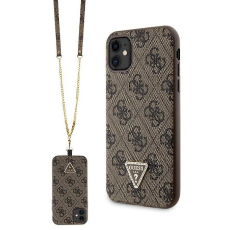 Guess GUHCN61P4TDSCPW Hardcase Crossbody 4G Metal Logo for iPhone 11 / Xr 6.1" / brown