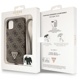Guess GUHCN61P4TDSCPW Hardcase Crossbody 4G Metal Logo for iPhone 11 / Xr 6.1" / brown