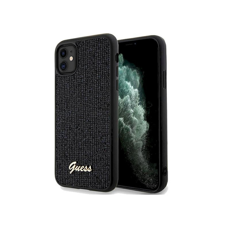 Guess GUHCN61PMSDGSK Hardcase Disco Metal Script for iPhone 11 / Xr 6.1" / black