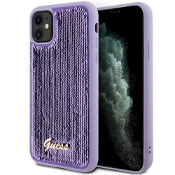 Guess GUHCN61PSFDGSU Sequin Script Metal Hardcase for iPhone 11 / Xr 6.1" / purple