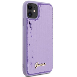 Guess GUHCN61PSFDGSU Sequin Script Metal Hardcase for iPhone 11 / Xr 6.1" / purple