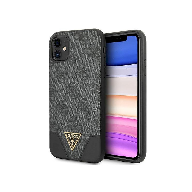Guess GUHCN61PU4GHBK Hardcase 4G Triangle Collection for iPhone 11 6,1" / Xr / grey