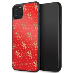 Guess GUHCN654GGPRE 4G Double Layer Glitter Hard Case for iPhone 11 Pro Max / red