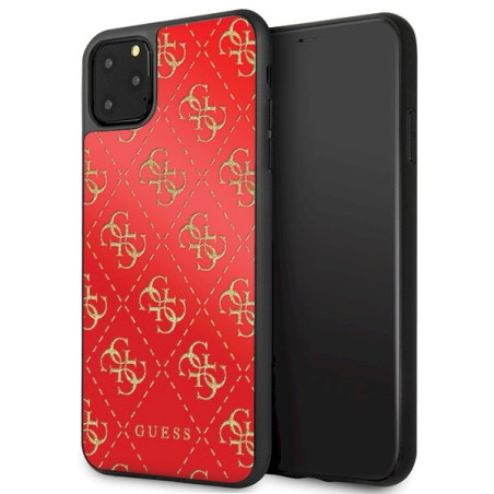 Guess GUHCN654GGPRE 4G Double Layer Glitter Hard Case for iPhone 11 Pro Max / red