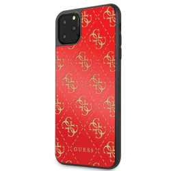 Guess GUHCN654GGPRE 4G Double Layer Glitter Hard Case for iPhone 11 Pro Max / red