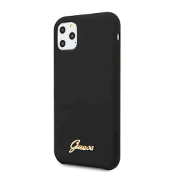 Guess GUHCN65LSLMGBK Silicone Vintage Gold Logo Hardcase for iPhone 11 Pro Max / black