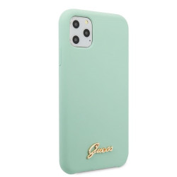 Guess GUHCN65LSLMGG Silicone Vintage Gold Logo Hard Case for iPhone 11 Pro Max / green
