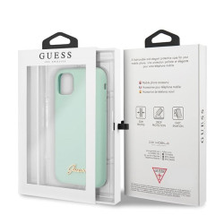 Guess GUHCN65LSLMGG Silicone Vintage Gold Logo Hard Case for iPhone 11 Pro Max / green