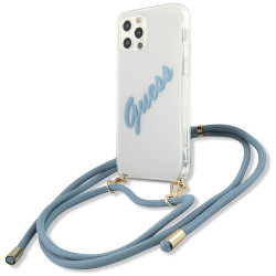 Guess GUHCP12LCRTVSBL Hardcase Script Vintage for iPhone 12 Pro Max 6.7" / blue
