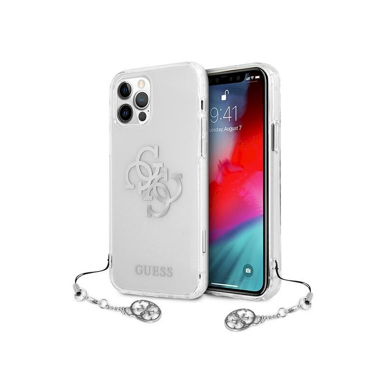 Guess GUHCP12LKS4GSI Hardcase 4G Silver Charms Collection for iPhone 12 Pro Max 6,7" / transparent