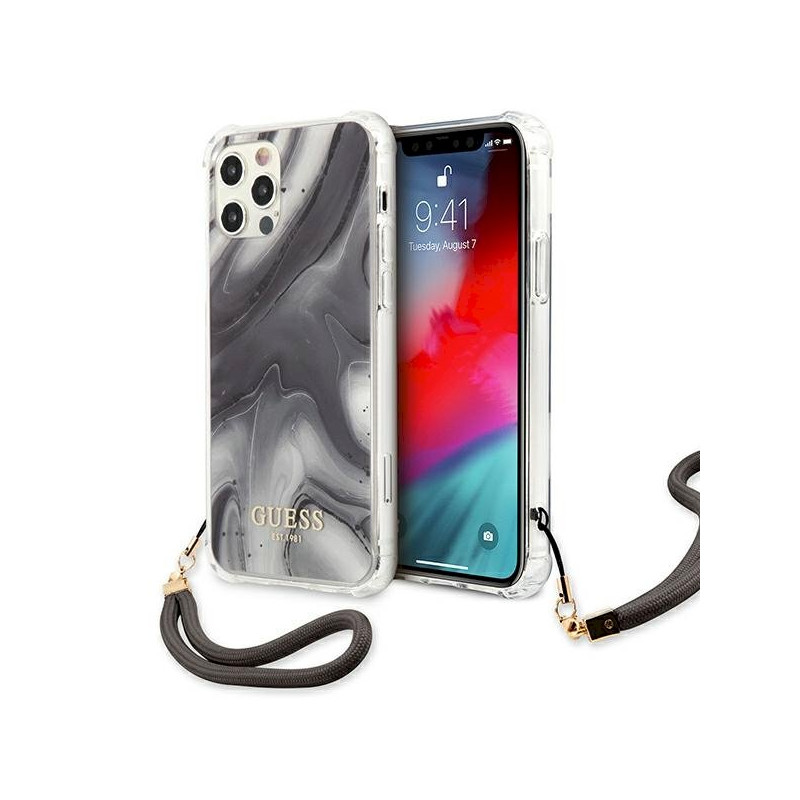 Guess GUHCP12LKSMAGR Marble Collection Hardcase for iPhone 12 Pro Max 6,7" / grey