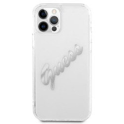 Guess GUHCP12LKTRSVSI Hardcase Vintage Script for iPhone 12 Pro Max 6,7" / transparent/silver