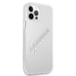 Guess GUHCP12LKTRSVSI Hardcase Vintage Script for iPhone 12 Pro Max 6,7" / transparent/silver