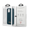 Guess GUHCP12LLSLMGBL Metal Logo Script hardcase for iPhone 12 Pro Max 6,7" / blue