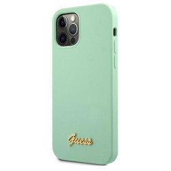 Guess GUHCP12LLSLMGGN Metal Logo Script Hardcase for iPhone 12 Pro Max 6,7" / green