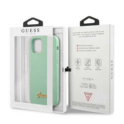 Guess GUHCP12LLSLMGGN Metal Logo Script Hardcase for iPhone 12 Pro Max 6,7" / green