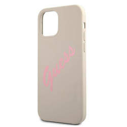 Guess GUHCP12LLSVSGP Silicone Vintage Hardcase for iPhone 12 Pro Max 6,7" / grey pink