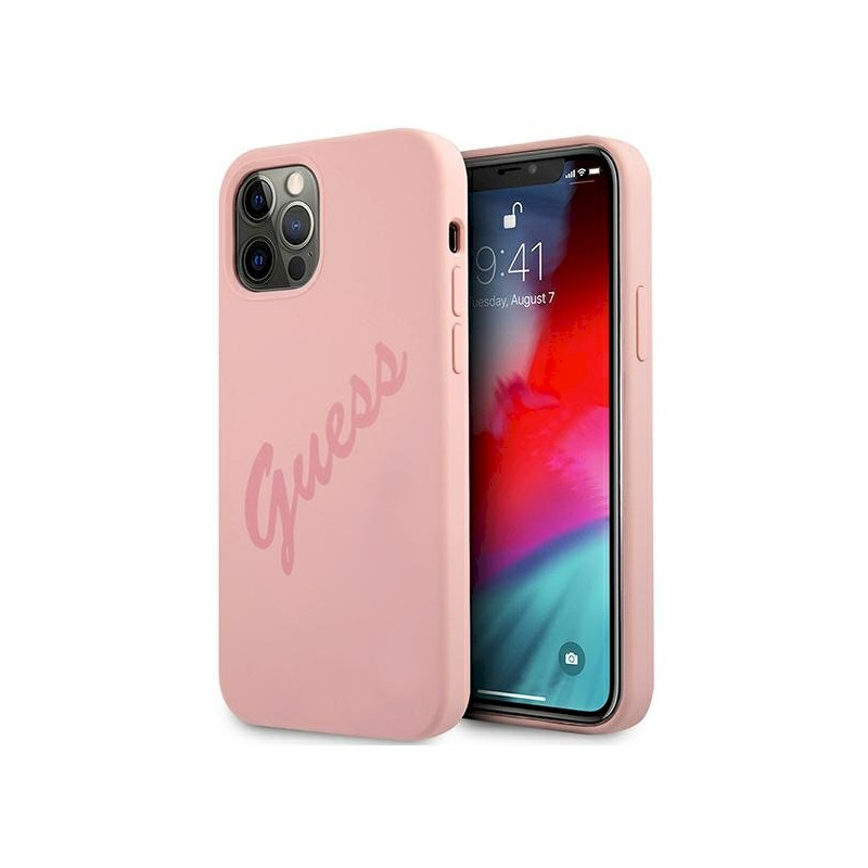 Guess GUHCP12LLSVSPI Script Vintage hardcase for iPhone 12 Pro Max 6,7" / pink