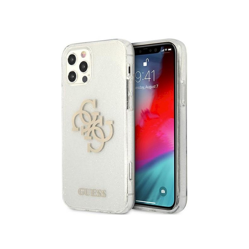 Guess GUHCP12LPCUGL4GTR Glitter 4G Big Logo Hard Case for iPhone 12 Pro Max 6,7"