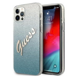 Guess GUHCP12LPCUGLSBL Glitter Gradient Script hardcase for iPhone 12 Pro Max 6,7" / blue