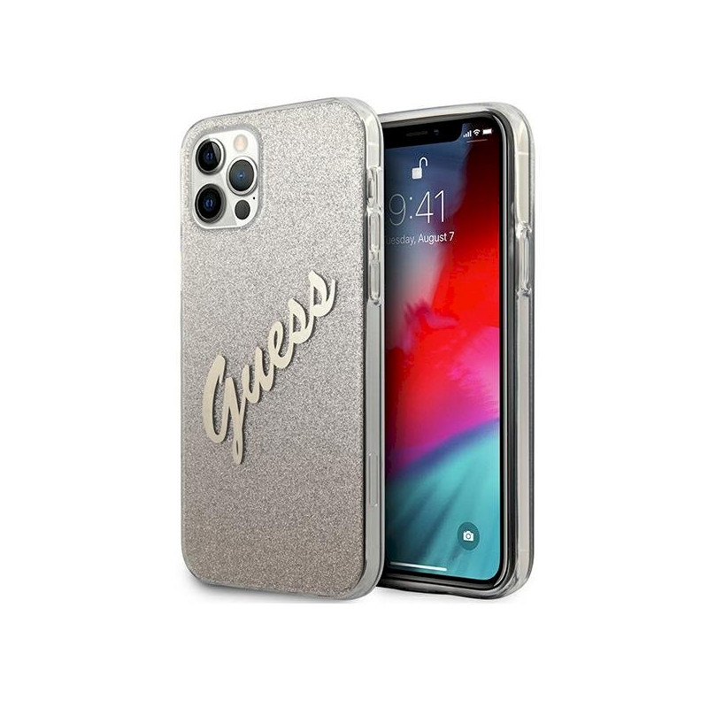 Guess GUHCP12LPCUGLSGO Glitter Gradient Script Hardcase for iPhone 12 Pro Max 6,7" / gold