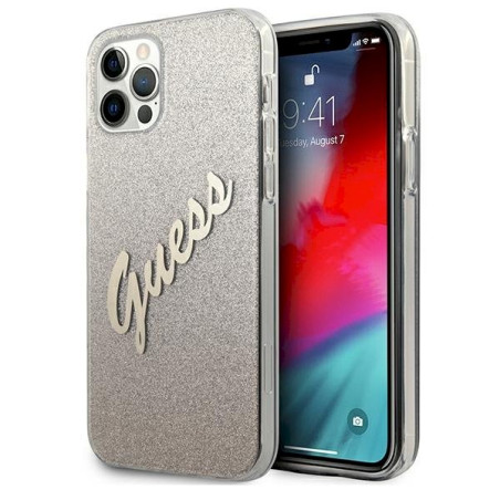 Guess GUHCP12LPCUGLSGO Glitter Gradient Script Hardcase for iPhone 12 Pro Max 6,7" / gold