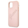 Guess GUHCP12LRSAVSRG Saffiano Vintage Script Hardcase for iPhone 12 Pro Max 6,7" / pink