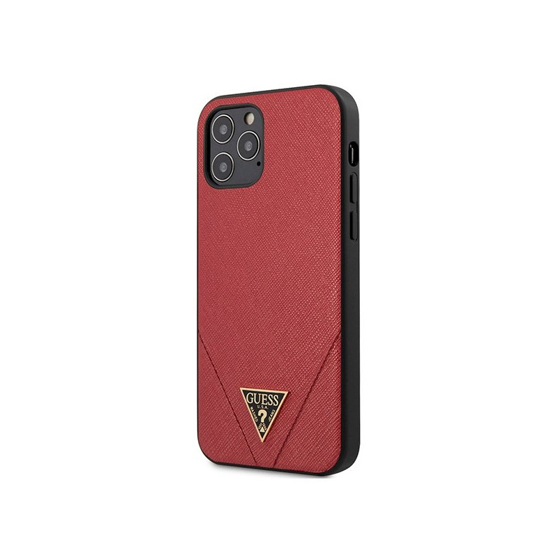 Guess GUHCP12LVSATMLRE Hardcase Saffiano for iPhone 12 Pro Max 6,7" / red