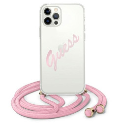 Guess GUHCP12MCRTVSPI Script Vintage Hardcase for iPhone 12/12 Pro 6,1" / pink