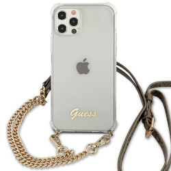 Guess GUHCP12MKC4GSGO Hardcase 4G Gold Chain for iPhone 12/12 Pro 6,1" / transparent