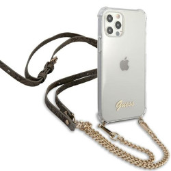Guess GUHCP12MKC4GSGO Hardcase 4G Gold Chain for iPhone 12/12 Pro 6,1" / transparent