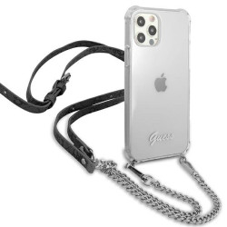 Guess GUHCP12MKC4GSSI Transparent Hardcase 4G Silver Chain for iPhone 12/12 Pro 6,1"