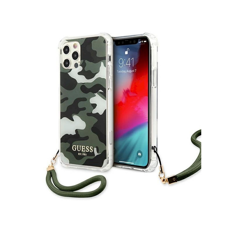 Guess GUHCP12MKSARKA Camo Collection Hardcase for iPhone 12/12 Pro 6,1" / khaki