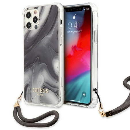 Guess GUHCP12MKSMAGR Marble Collection hardcase for iPhone 12/12 Pro 6,1" / grey