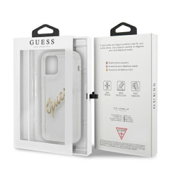 Guess GUHCP12MKTRSVGO Hardcase Vintage Script Gold for iPhone 12/12 Pro 6,1" / transparent