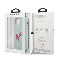 Guess GUHCP12MLSVSBF Silicone Vintage Hardcase for iPhone 12/12 Pro 6,1" / blue fuschia