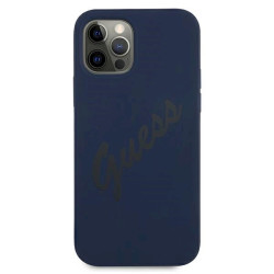 Guess GUHCP12MLSVSBL Script Vintage Hardcase for iPhone 12/12 Pro 6,1" / blue
