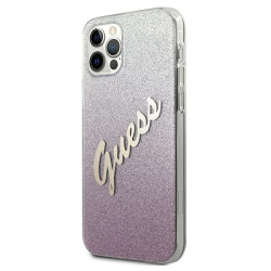 Guess GUHCP12MPCUGLSPI Hardcase Glitter Gradient Script for iPhone 12/12 Pro 6,1" / pink