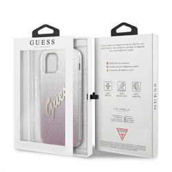 Guess GUHCP12MPCUGLSPI Hardcase Glitter Gradient Script for iPhone 12/12 Pro 6,1" / pink